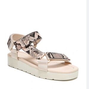VInce Carver Lychee Sport Comfort Sandal Womens 8 Pink Snakeskin Adjustable
